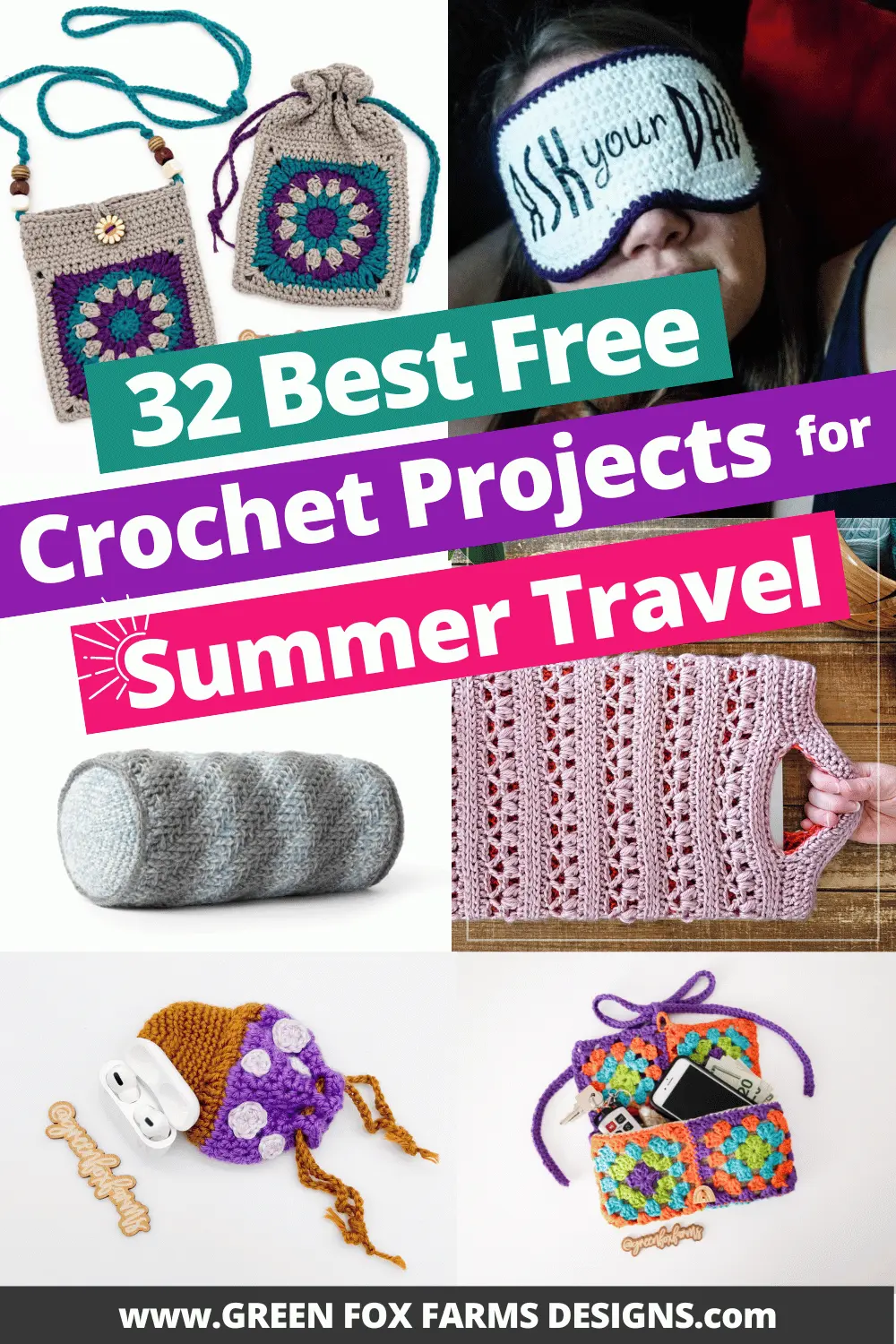 crochet 32 Best Free Summer Travel Crochet Patterns Roundup by Green Fox Farms Designs © 2026 Pin 1