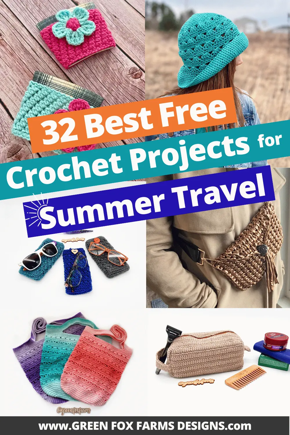 crochet 32 Best Free Summer Travel Crochet Patterns Roundup by Green Fox Farms Designs © 2026 Pin 4