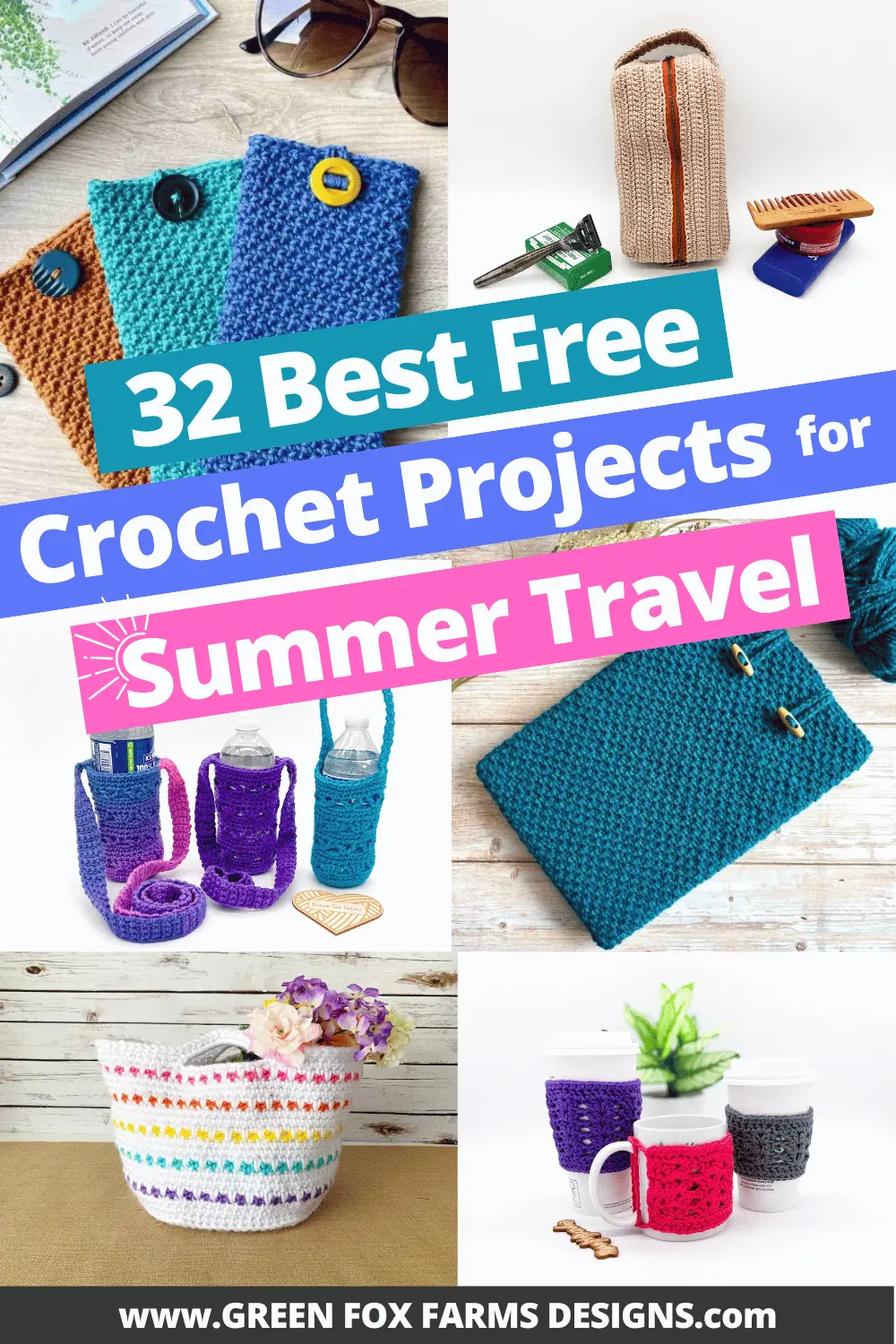 crochet 32 Best Free Summer Travel Crochet Patterns Roundup by Green Fox Farms Designs © 2026 Pin