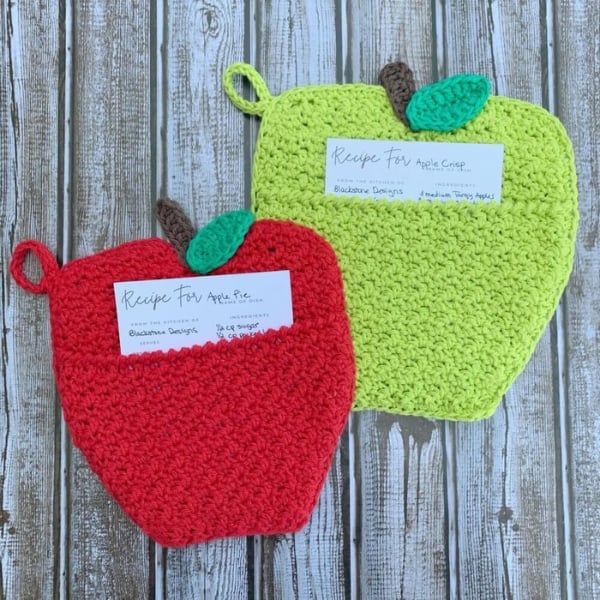 Apple Pot Holder Crochet Pattern by Blackstone Designs