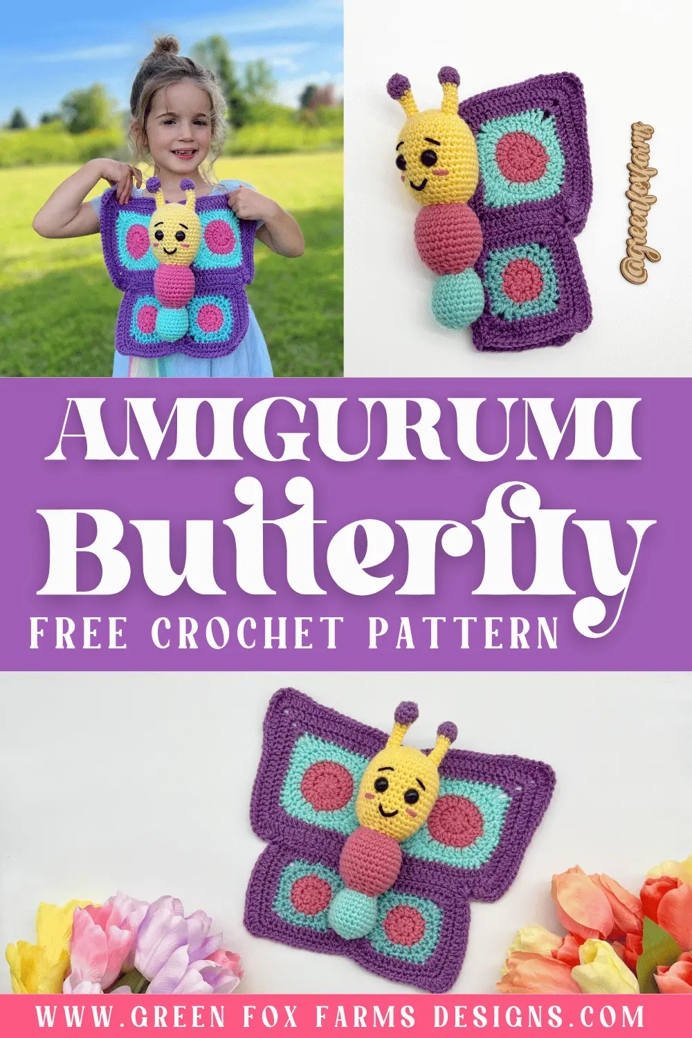 crochet Bijoux Crochet Butterfly Amigurumi Pattern Free Green Fox Farms Designs PINS 1