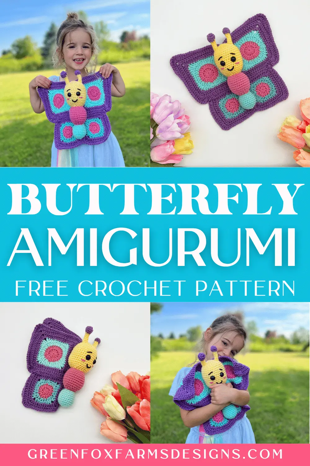 crochet Bijoux Crochet Butterfly Amigurumi Pattern Free Green Fox Farms Designs PINS 5