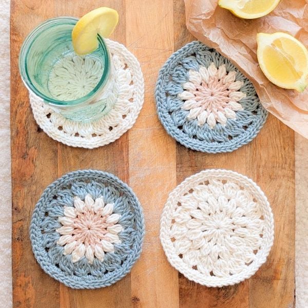Boho Bloom Coaster Free Crochet Pattern by Easy Crochet (1)