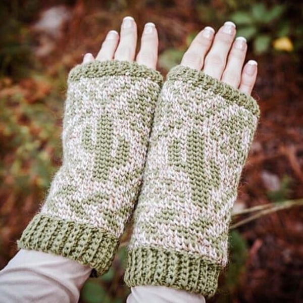 Cactus Fingerless Mittens Pattern by Briana K Designs