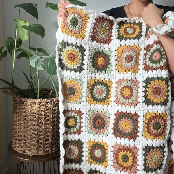 Colourful Granny Square Baby Blanket by Crafting for Weeks c