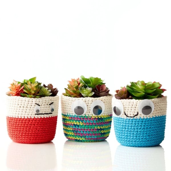 Plant Basket Buddies Crochet Pattern by Yarnspirations