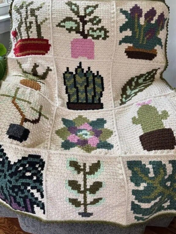 Plant C2C Blanket Crochet Pattern by Juniper & Oakes