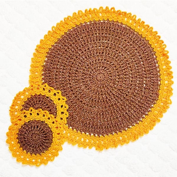Sunflower Tablemat Crochet Pattern by Raji’s Craft Hobby