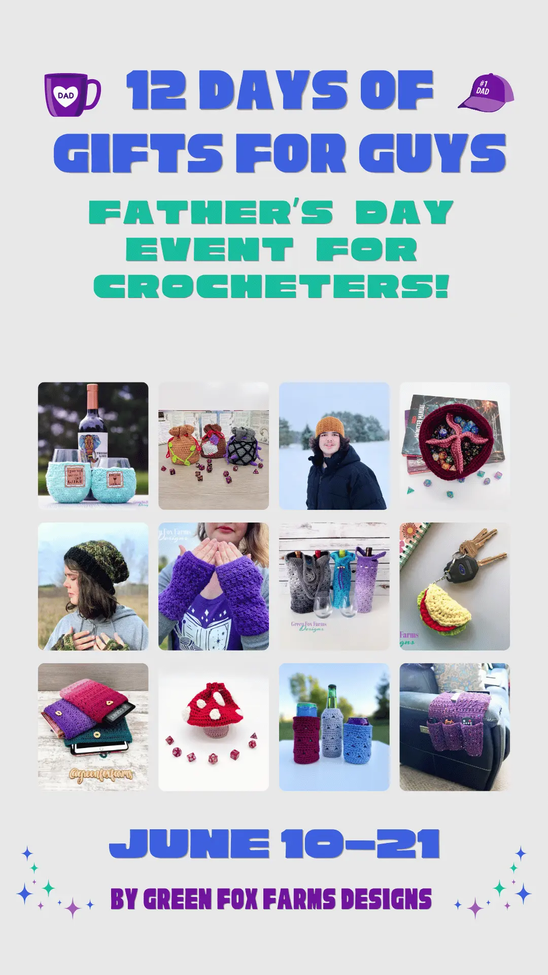 Father's Day Crochet Gift Ideas for Men Guys Boys Brother Grandads