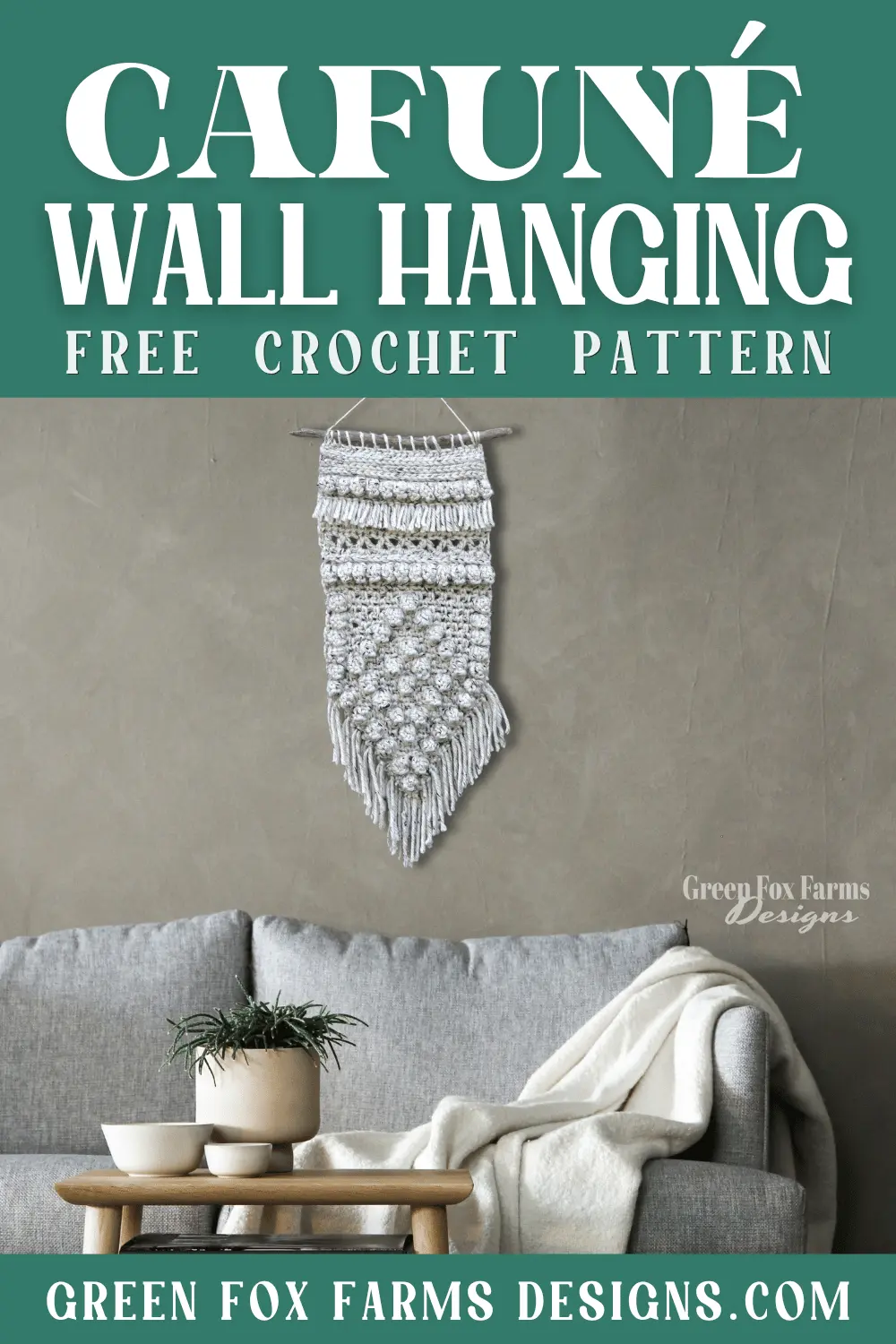 crochet Cafune Free Crochet Wall Hanging Pattern Green Fox Farms Designs PIN 2