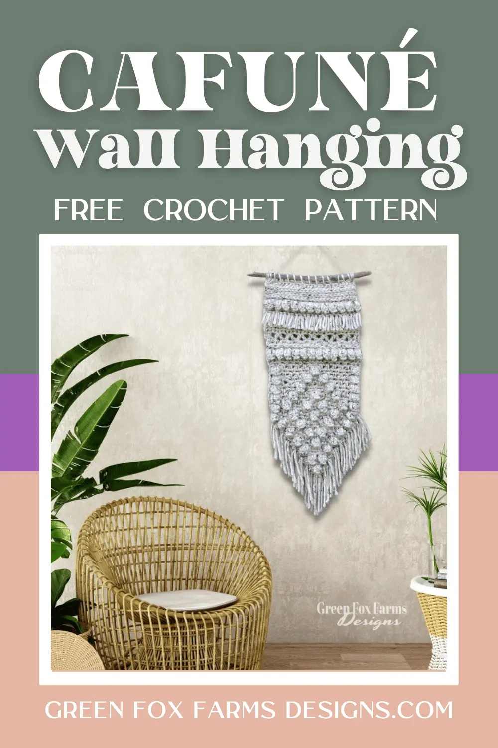 crochet Cafune Free Crochet Wall Hanging Pattern Green Fox Farms Designs PIN 4