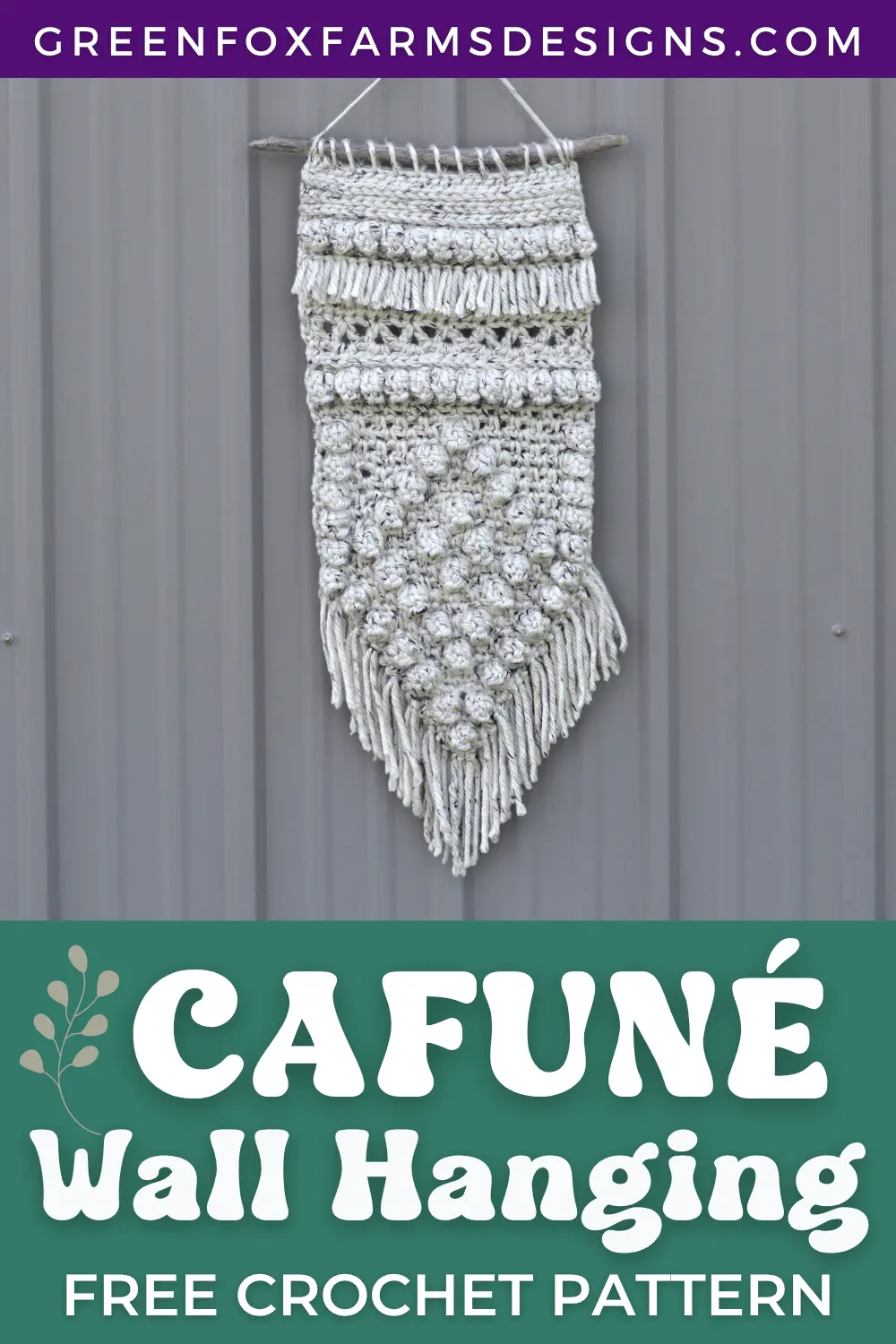 crochet Cafune Free Crochet Wall Hanging Pattern Green Fox Farms Designs PIN 7