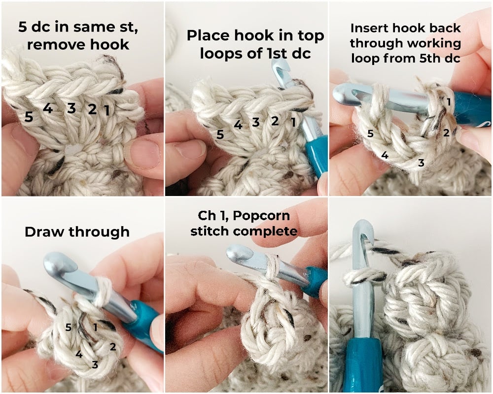 crochet popcorn st tute