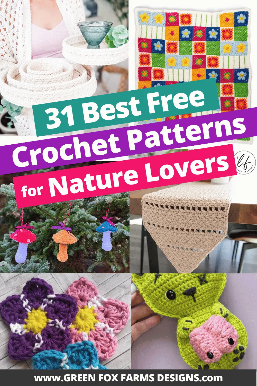 crochet 31 Free Crochet Nature Patterns for Summer Roundup by Green Fox Farms Designs © 2026 Pin 1