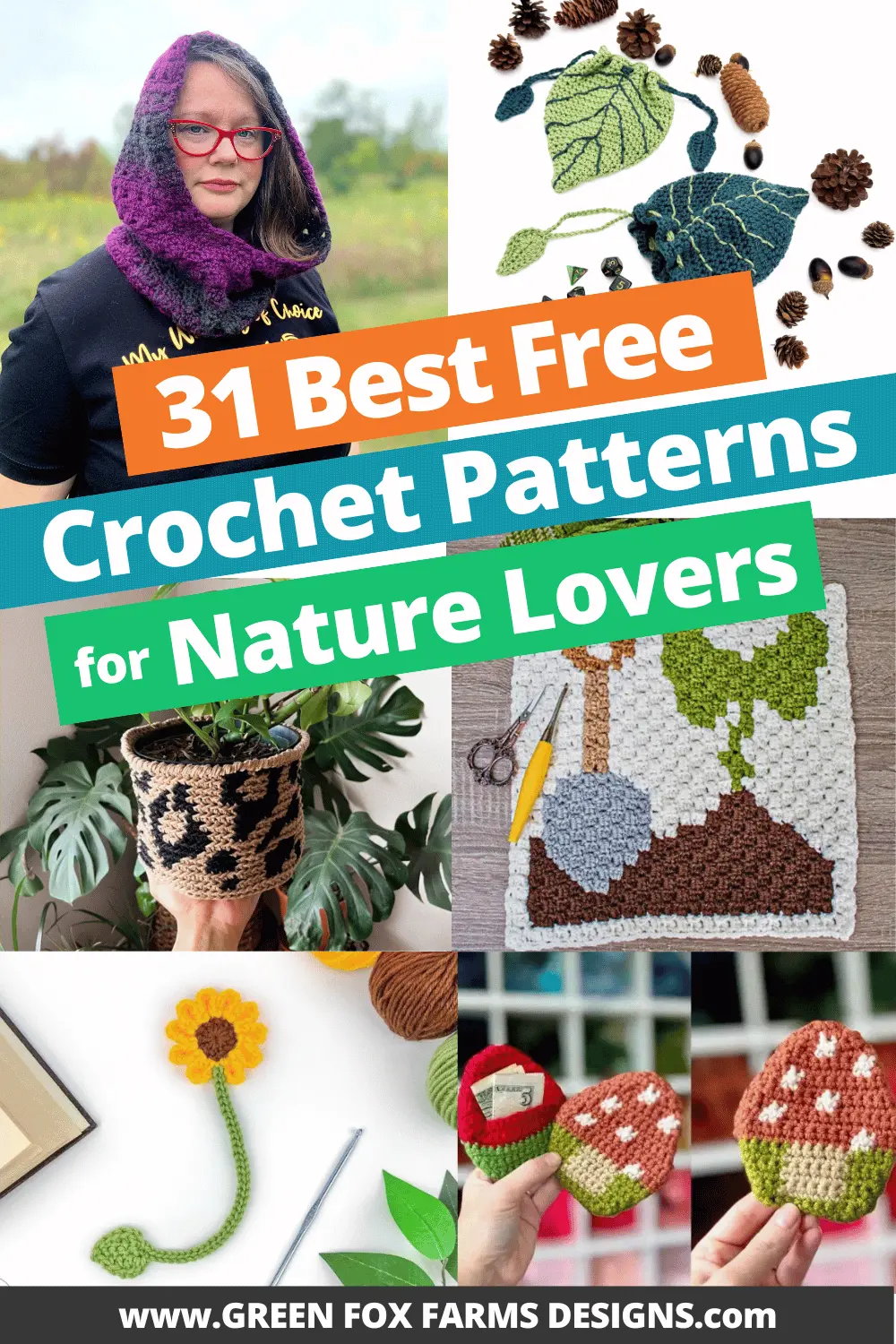 crochet 31 Free Crochet Nature Patterns for Summer Roundup by Green Fox Farms Designs © 2026 Pin 4