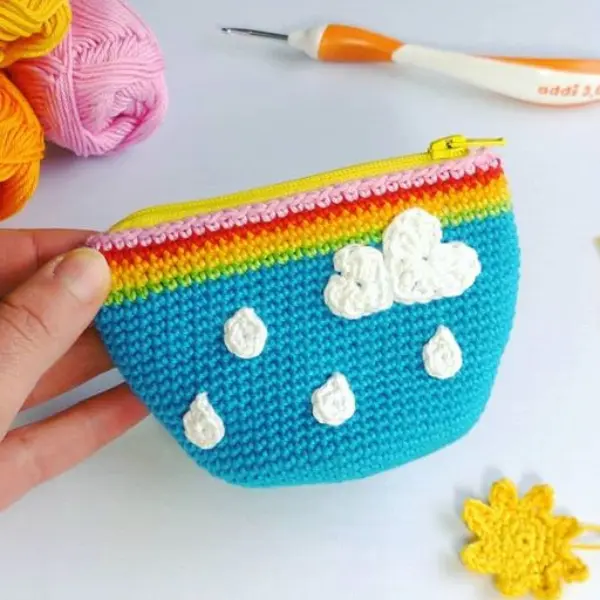 crochet Crochet Rainy Sunny Coin Purse Free Pattern