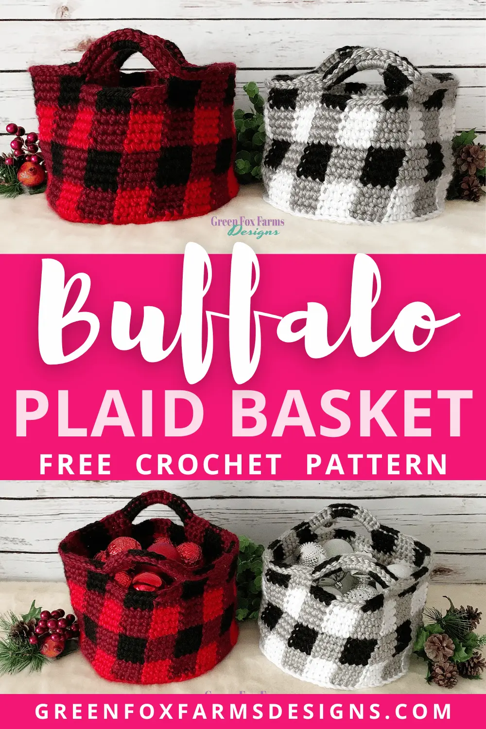 Free Buffalo Plaid Basket Crochet Pattern by Green Fox Farms Designs PIN 5 crochet Free Buffalo Plaid Basket Crochet Pattern by Green Fox Farms Designs PIN 5