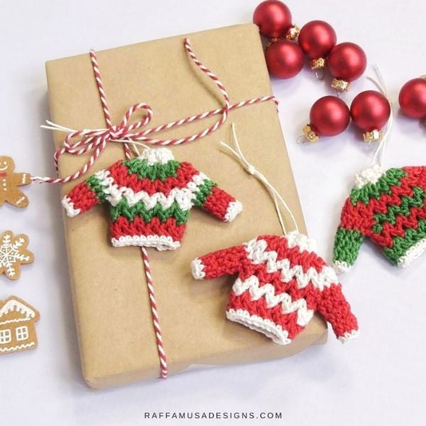 crochet Free Ugly Sweater Crochet Christmas Ornament by Raffamusa Designs