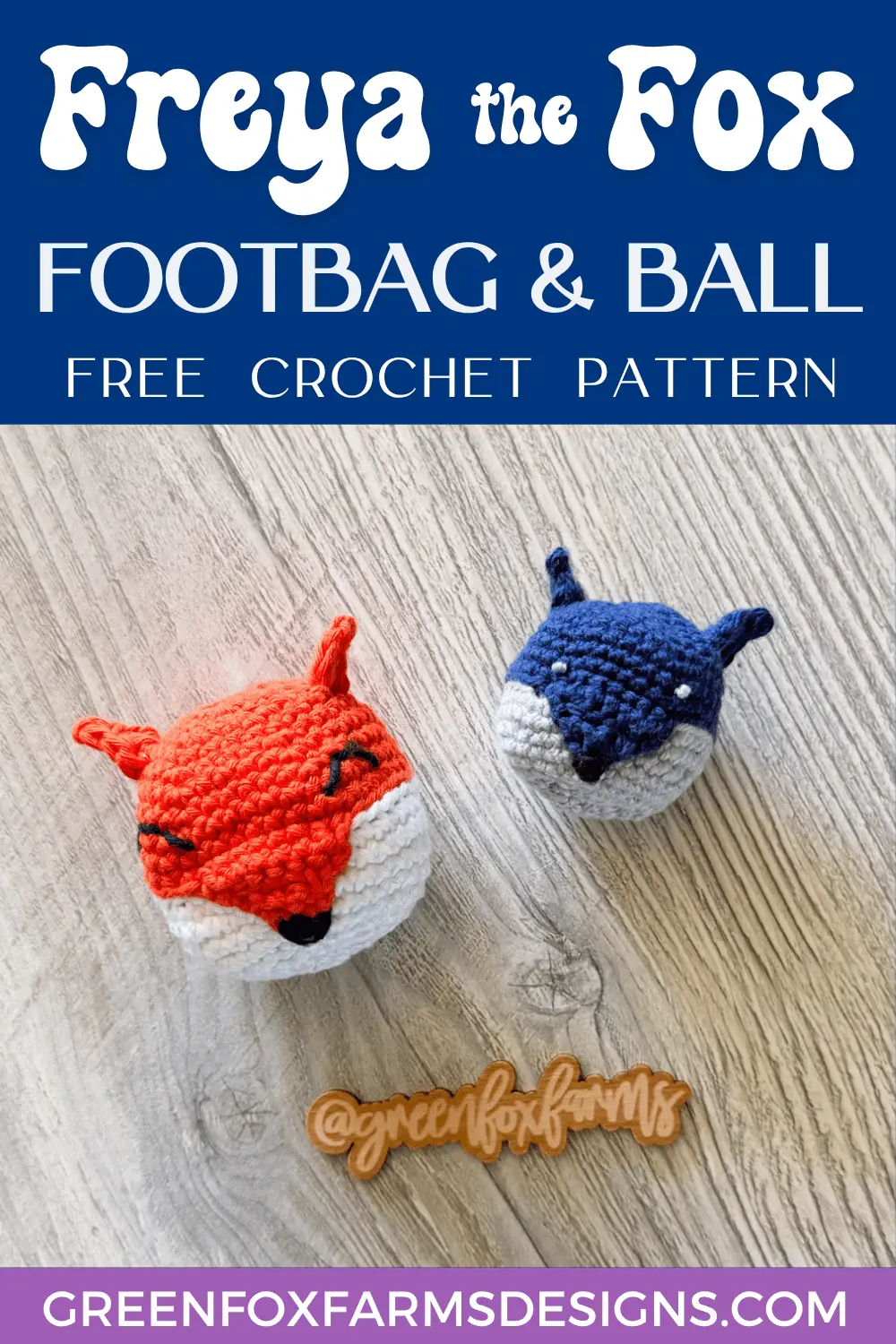 crochet Freya the Fox Footbag Free Crochet Hacky Sack Pattern Green Fox Farms Designs PIN 8