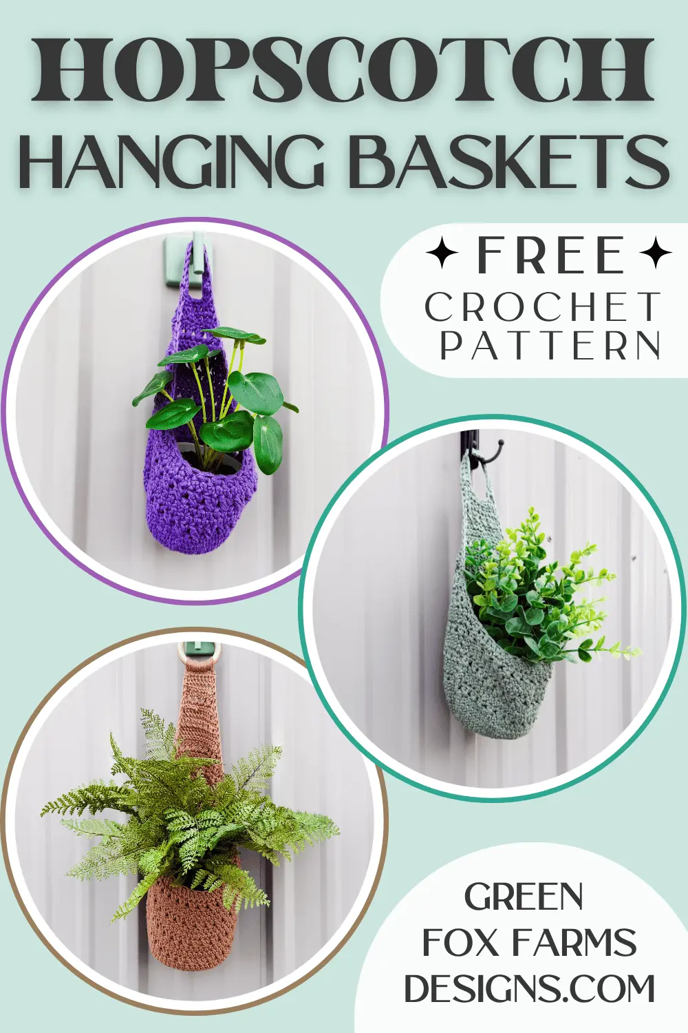 crochet Hopscotch Crochet Hanging Basket Crochet Along Free Pattern Green Fox Farms Designs PIN 3