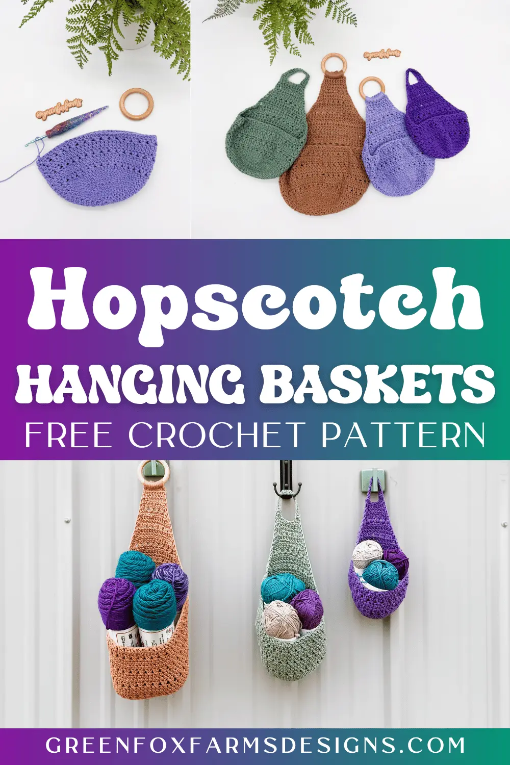 crochet Hopscotch Crochet Hanging Basket Crochet Along Free Pattern Green Fox Farms Designs PIN 5