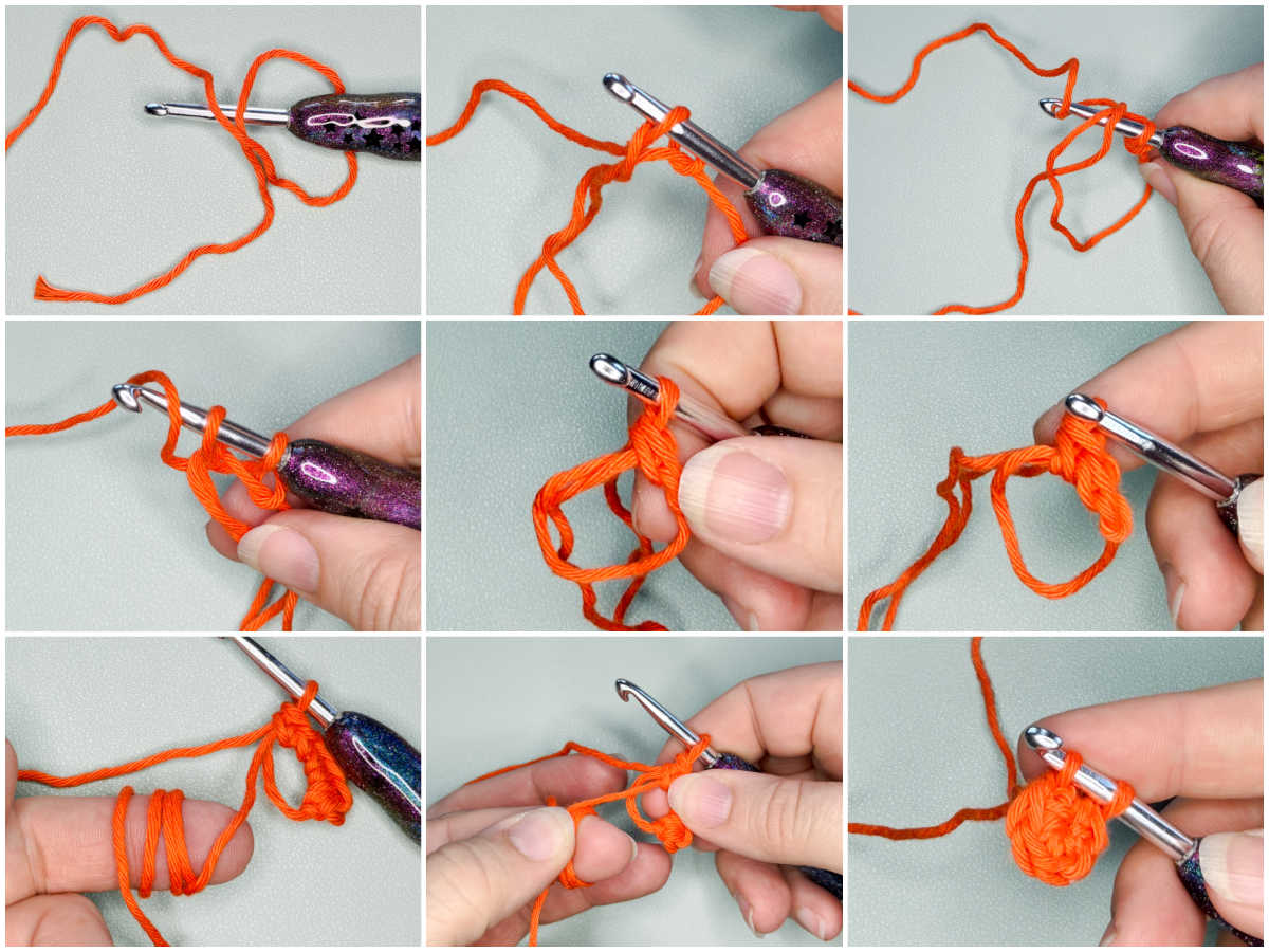 crochet sc magic circle yu tute