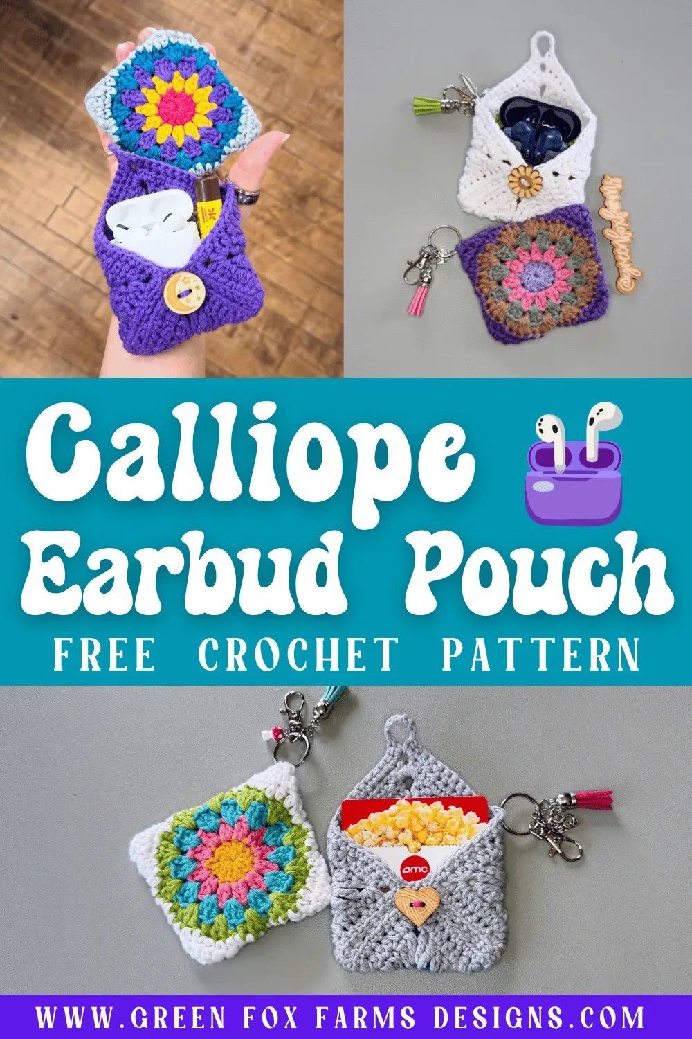 Calliope Free Crochet Earbud Case Pattern - Green Fox Farms Designs - PIN 1 crochet Calliope Free Crochet Earbud Case Pattern Green Fox Farms Designs PIN 1