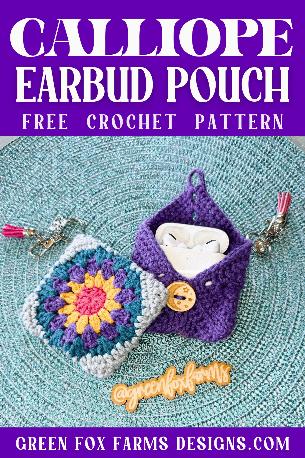 Calliope Free Crochet Earbud Case Pattern - Green Fox Farms Designs - PIN 2 crochet Calliope Free Crochet Earbud Case Pattern Green Fox Farms Designs PIN 2