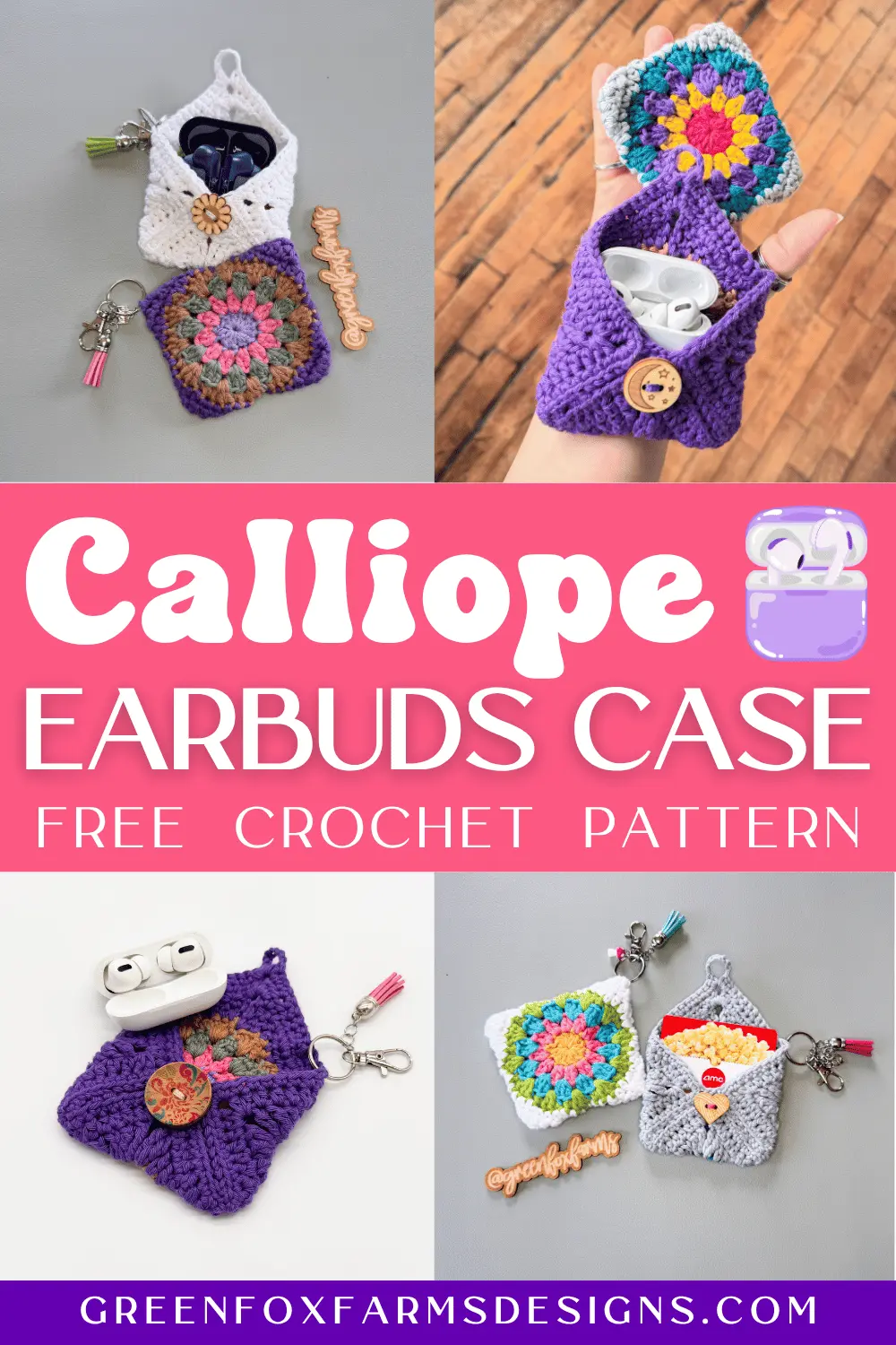 Calliope Free Crochet Earbud Case Pattern - Green Fox Farms Designs - PIN 5 crochet Calliope Free Crochet Earbud Case Pattern Green Fox Farms Designs PIN 5