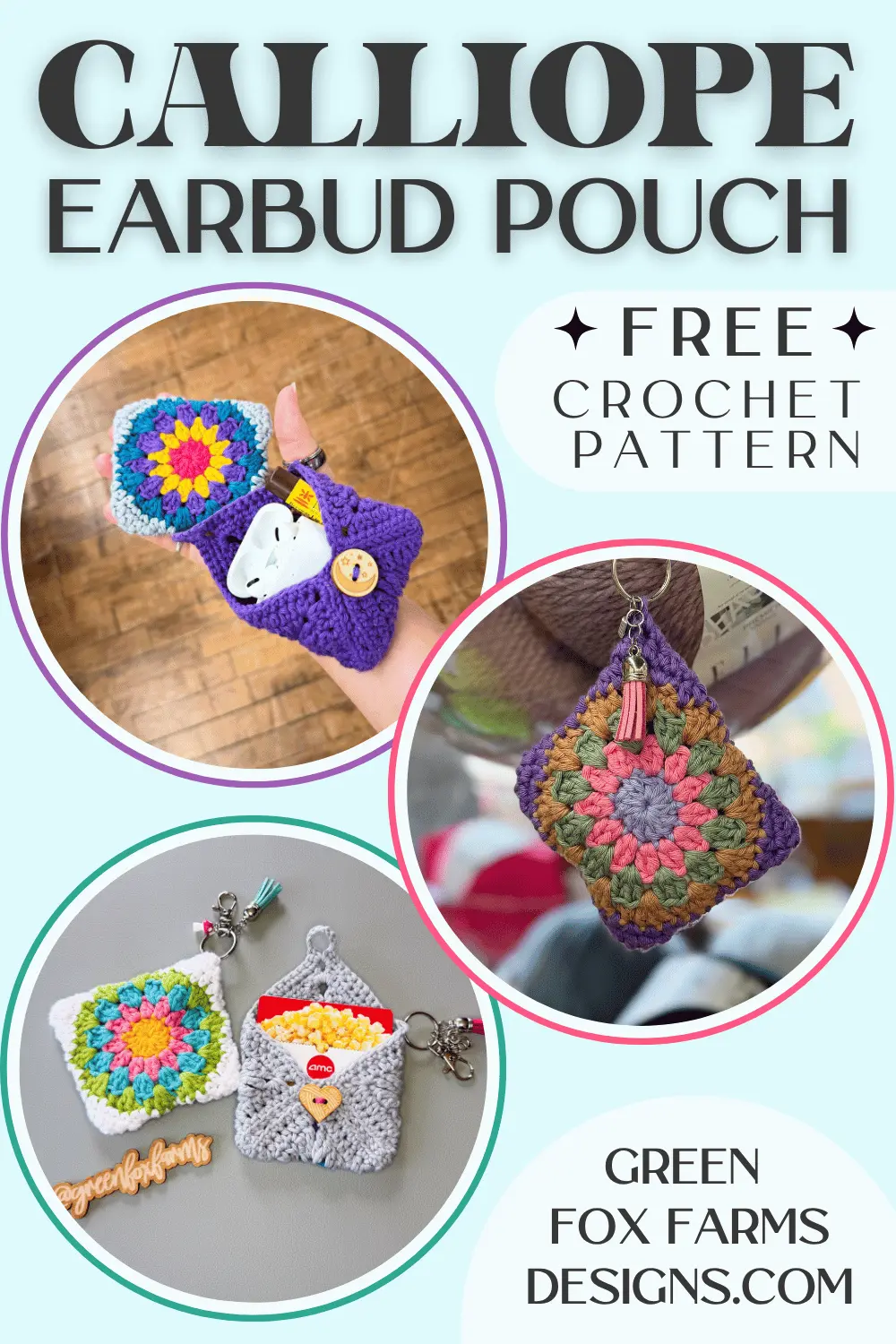 Calliope Free Crochet Earbud Case Pattern - Green Fox Farms Designs - PINS 3 crochet Calliope Free Crochet Earbud Case Pattern Green Fox Farms Designs PINS 3