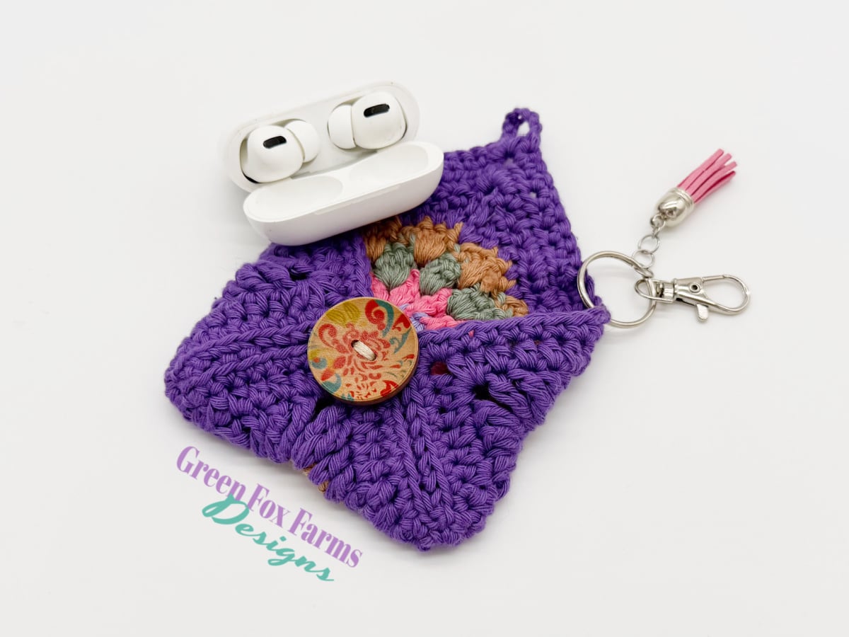 Calliope Free Crochet Earbud Case Pattern © 2026 by Green Fox Farms Designs web crochet Calliope Free Crochet Earbud Case Pattern © 2026 by Green Fox Farms Designs web