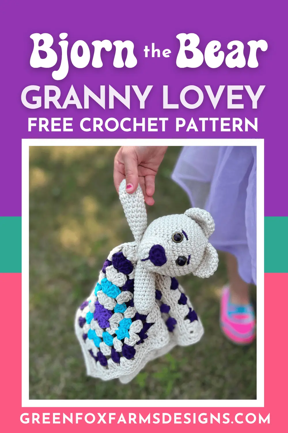 Beautiful Sweet Stripes Stockings in Red, Green, and Purple. Create your own handmade stockings with this crochet Christmas Stocking tutorial. Crochet a Stocking in Small, Medium, or Large sizes with this farmhouse Christmas Stocking crochet pattern by greenfoxfarmsdesigns.com