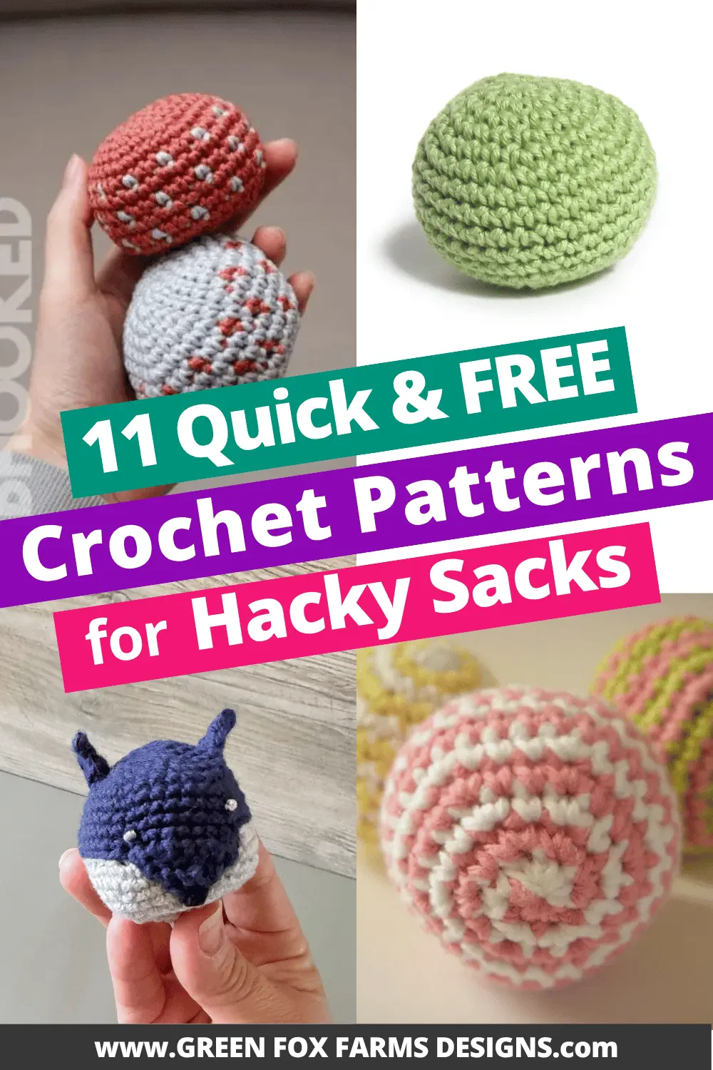 crochet Free Hacky Sack Crochet Patterns Roundup by Green Fox Farms Designs © 2026 Pin 1