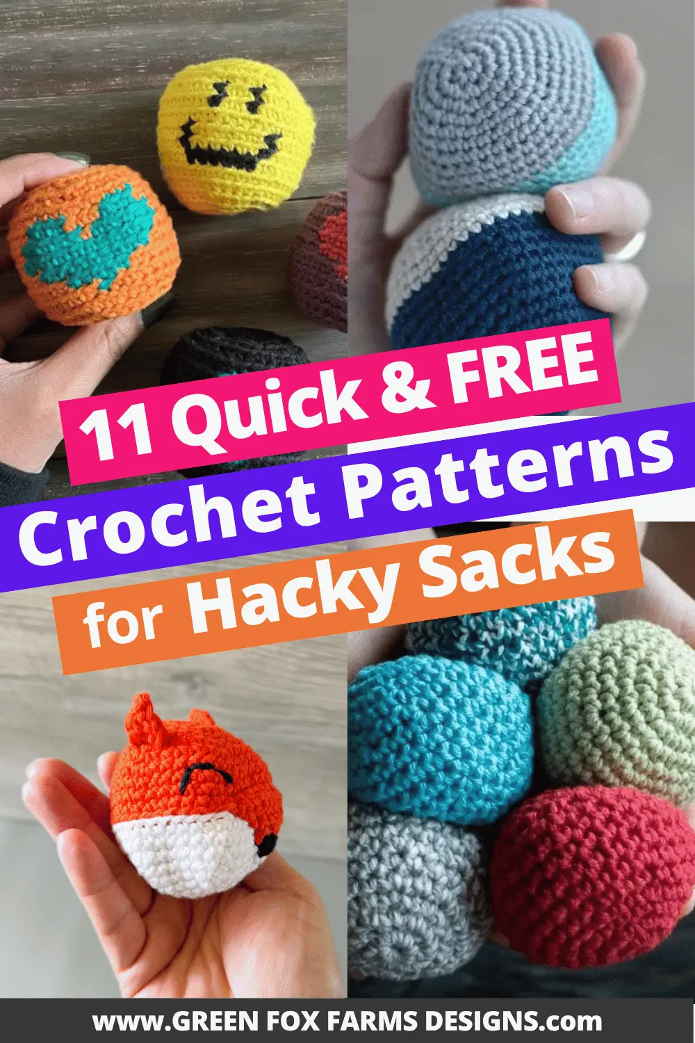crochet Free Hacky Sack Crochet Patterns Roundup by Green Fox Farms Designs © 2026 Pin 3