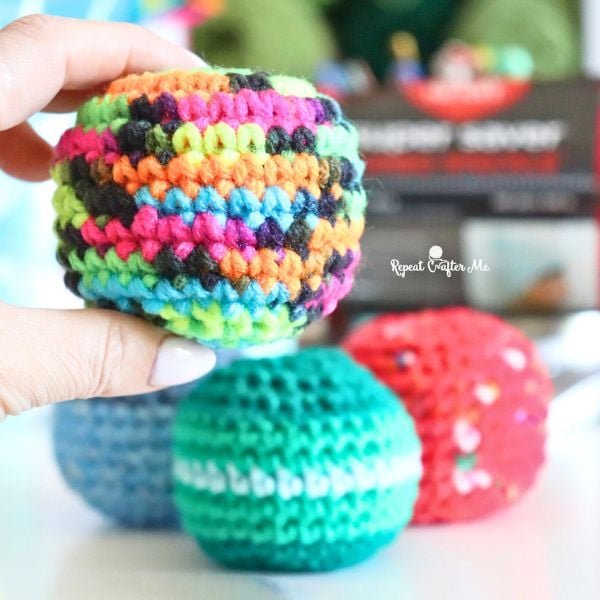 Freya the Fox Footbag Free Crochet Hacky Sack Pattern by Green Fox Farms Designs
