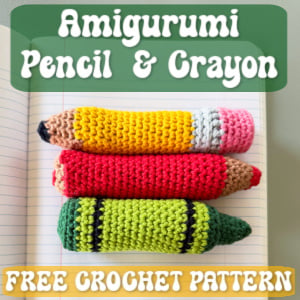 crochet back to school pencil crayon TN
