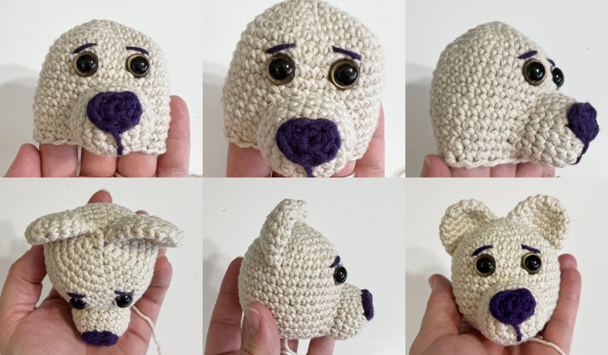 crochet bjorn granny square bear face collage