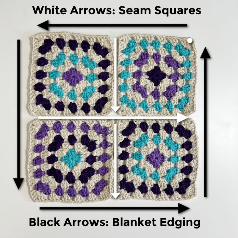 crochet granny bear blanket seaming tute