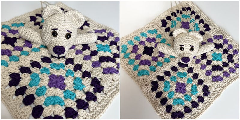 crochet granny bear head blanket tute
