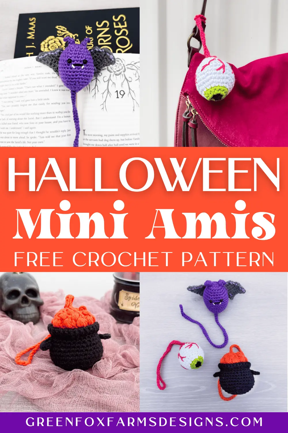 crochet 3 Free Amigurumi Mini Halloween Crochet Patterns Green Fox Farms Designs PIN 5