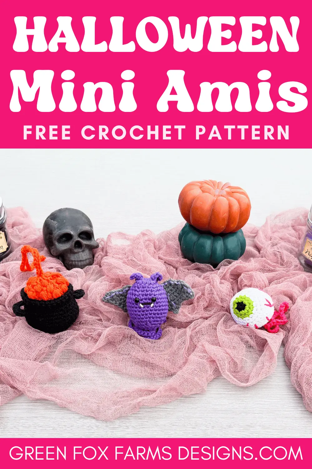 crochet 3 Free Amigurumi Mini Halloween Crochet Patterns Green Fox Farms Designs PIN 6