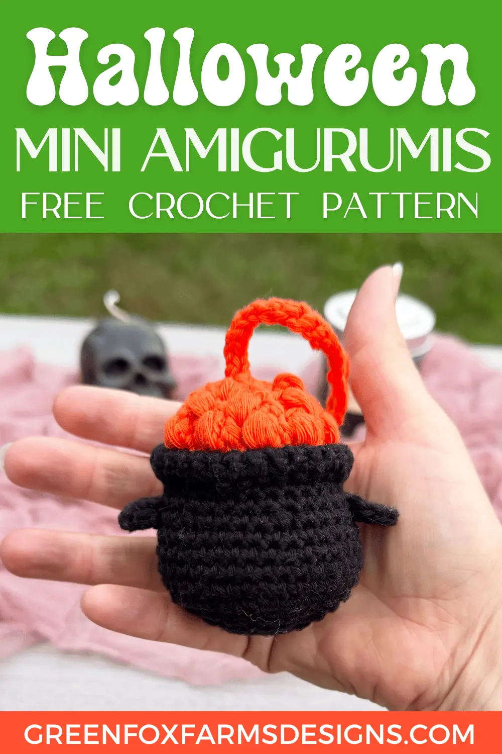 crochet 3 Free Amigurumi Mini Halloween Crochet Patterns Green Fox Farms Designs PIN 8