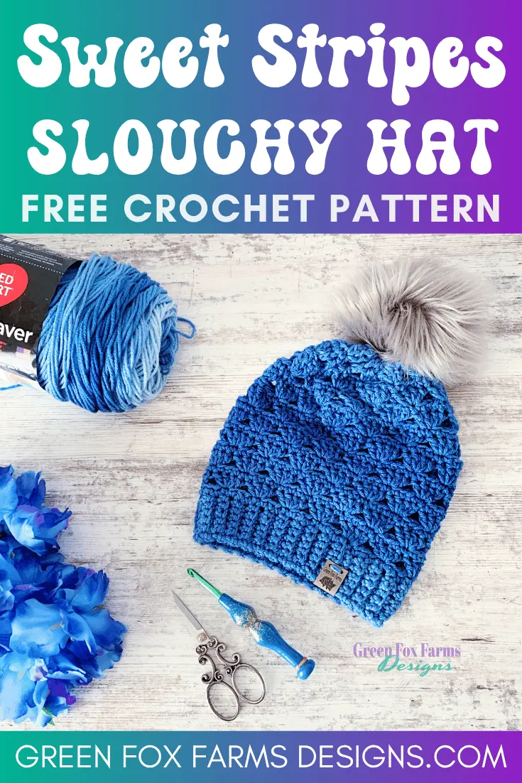 Sweet Stripes Free Crochet Beanie Pattern - by Green Fox Farms Designs © 2024 - PIN 5 crochet Sweet Stripes Free Crochet Beanie Pattern by Green Fox Farms Designs © 2024 PIN 5