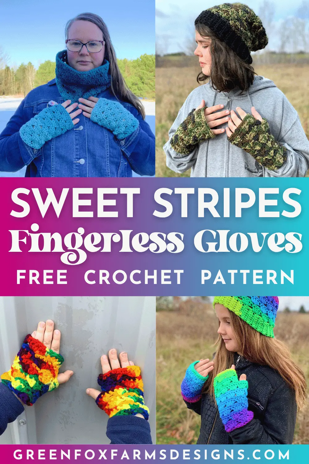 Sweet Stripes Ear Warmer - Easy Crochet Pattern - Fall Crochet Ear Warmer - Crochet Winter Headband - Beginner Crochet Patterns by greenfoxfarmsdesigns.com