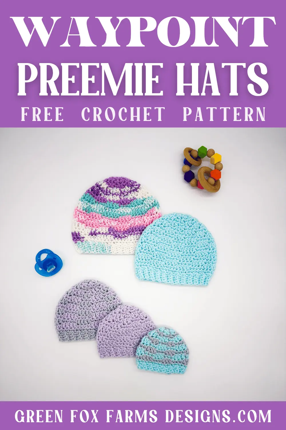 crochet Waypoint Free Micro Preemie Crochet Hat Pattern Green Fox Farms Designs PIN 2