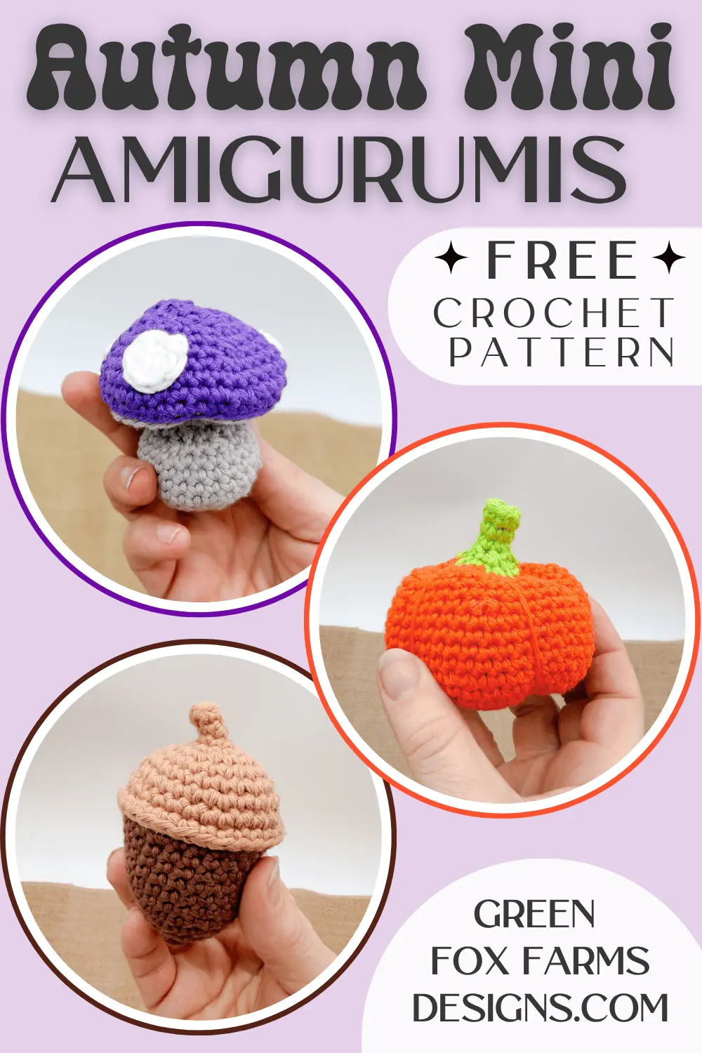 crochet 1 Mini Fall Crochet Patterns Green Fox Farms Designs PIN 3