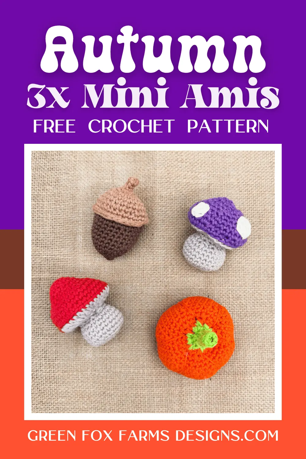 crochet 1 Mini Fall Crochet Patterns Green Fox Farms Designs PIN 4