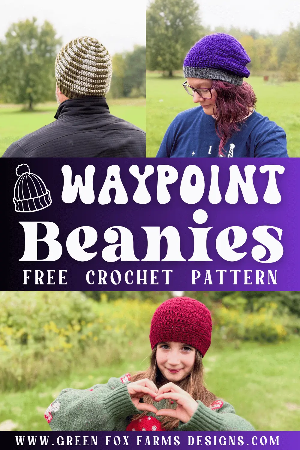 Sweet Stripes Friendship Square Crochet Pattern image with colorful crocheted afghan squares in purple, blue, coral, and mint green by www.greenfoxfarmsdesigns.com