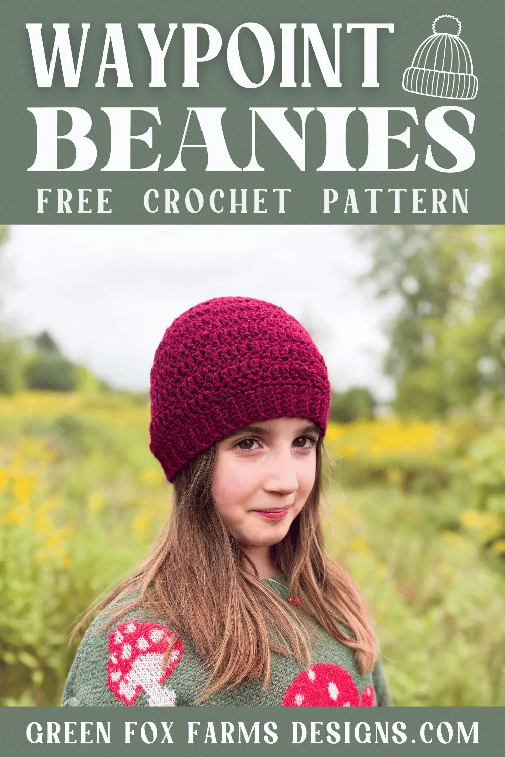 crochet Free Waypoint Beanie Crochet Chemo Hat Pattern Green Fox Farms Designs PIN 2