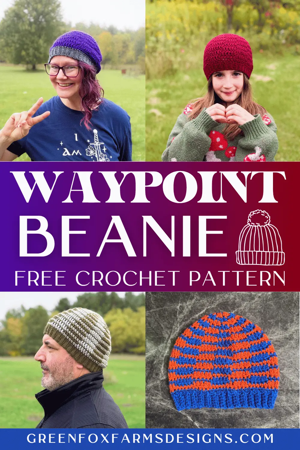 crochet Free Waypoint Beanie Crochet Chemo Hat Pattern Green Fox Farms Designs PIN 5